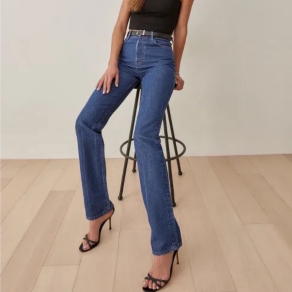 Reformation Indigo Straight Leg Jeans